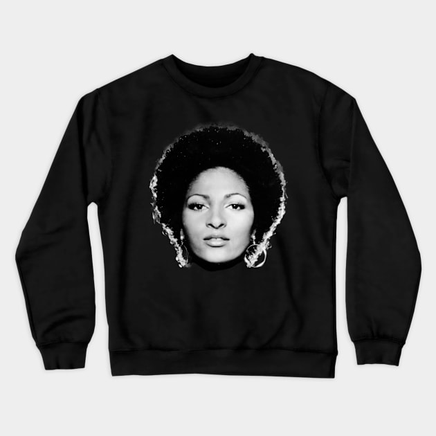 Pam Grier / Vintage Blaxploitation BW Art Crewneck Sweatshirt by Jokotingkir